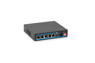 Коммутатор неуправляемый 6 портов RJ45/SFP 10 100 1000 Мб/с PoE 65Вт с ИБП