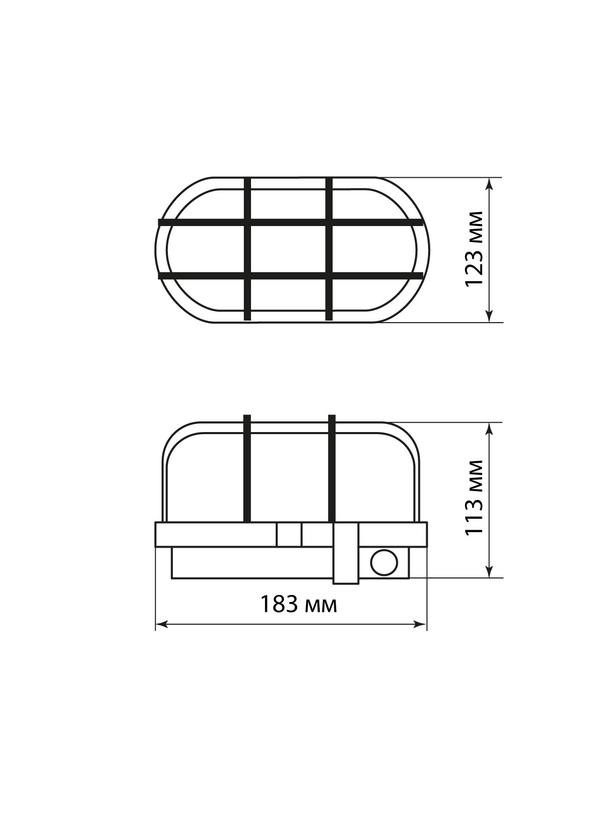 "Светильник НБП 02-60-004.03У ""Евро"" корпус и защитная сетка черный"