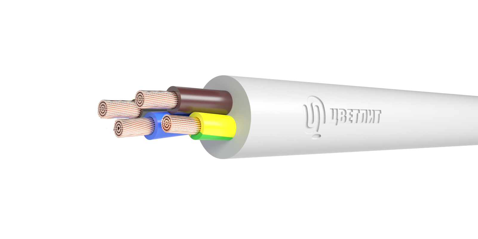 Провод ПВС 3х6+1х6 белый