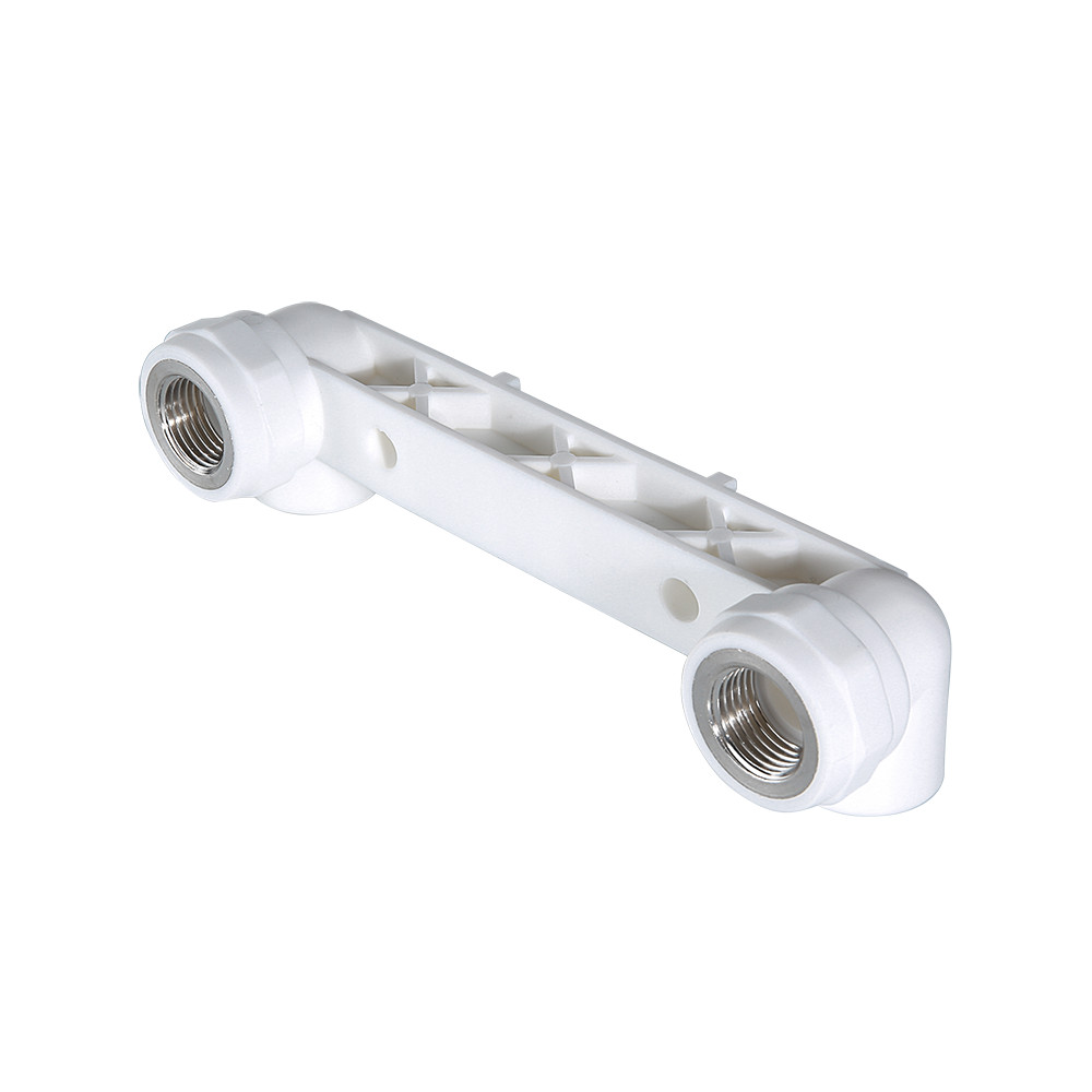 Планка монтажная 25x1/2' ВР для смесителя, с водорозетками, полипропиленовая PPR белая