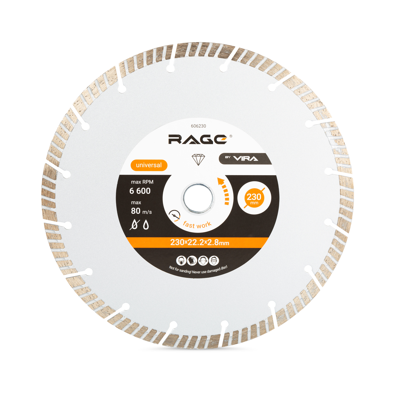 Диск алмазный турбо сегментный 230 x 2.8 x 22.2 мм