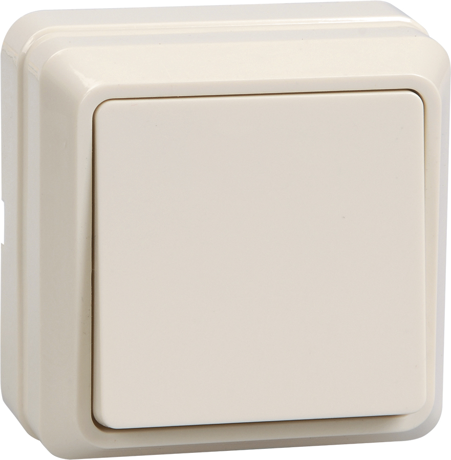 ОКТАВА Выключатель одноклавишный наружный бежевый 10А