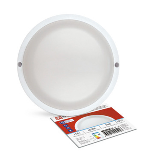 Светильник светодиодный герметичный СПП ОAД-1565-КРУГ 15Вт 6500К 1350Лм с оптико-акустическим датчиком IP65 140мм IN HOME