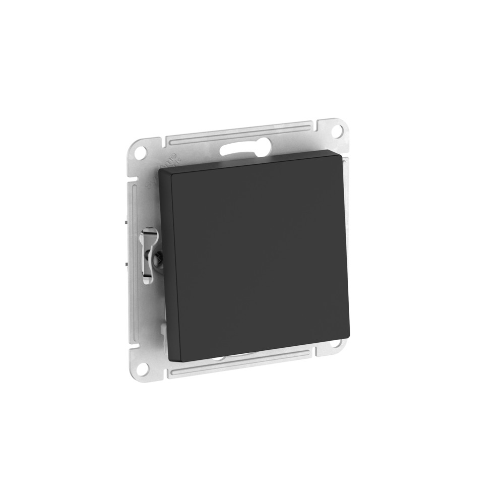 ATLASDESIGN AQUA 1-клавишный ПЕРЕКЛЮЧАТЕЛЬ IP44, сх.6, 10АХ,мех., быстрозажимные клеммы, КАРБОН