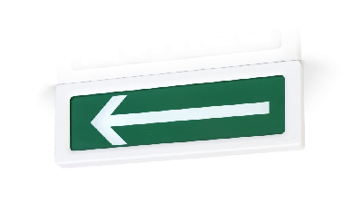 Оповещатель охранно-пожарный адресный световой, СТРЕЛКА ВЛЕВО, фон зеленый. ОПОП 1-R3