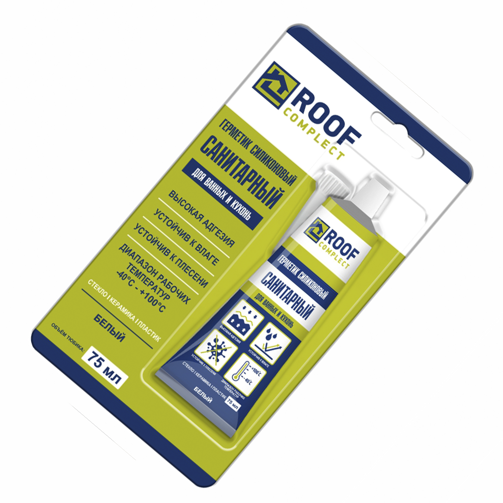 Герметик силиконовый санитарный в тюбике белый