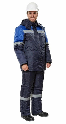 Костюм мужской Фрейм утепленный, цв. т.синий-василек, п/к, р. 112-116/182-188