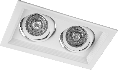 Светильник ИВО-2х50w G5.3 поворотный прямоугольный белый