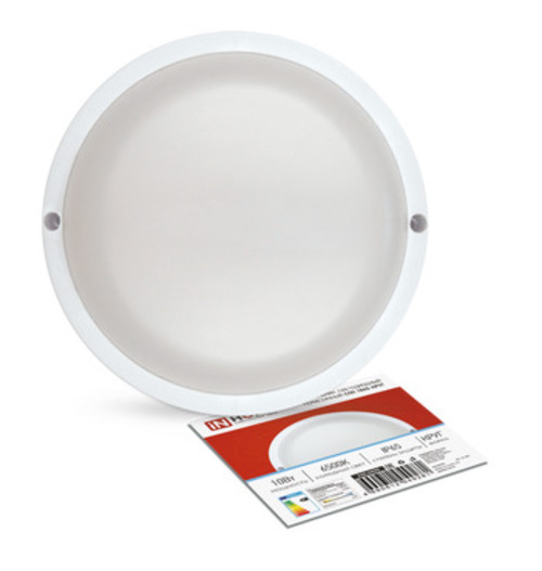 Светильник светодиодный герметичный СПП 1065-КРУГ 10Вт 6500К 900Лм IP65 115мм IN HOME