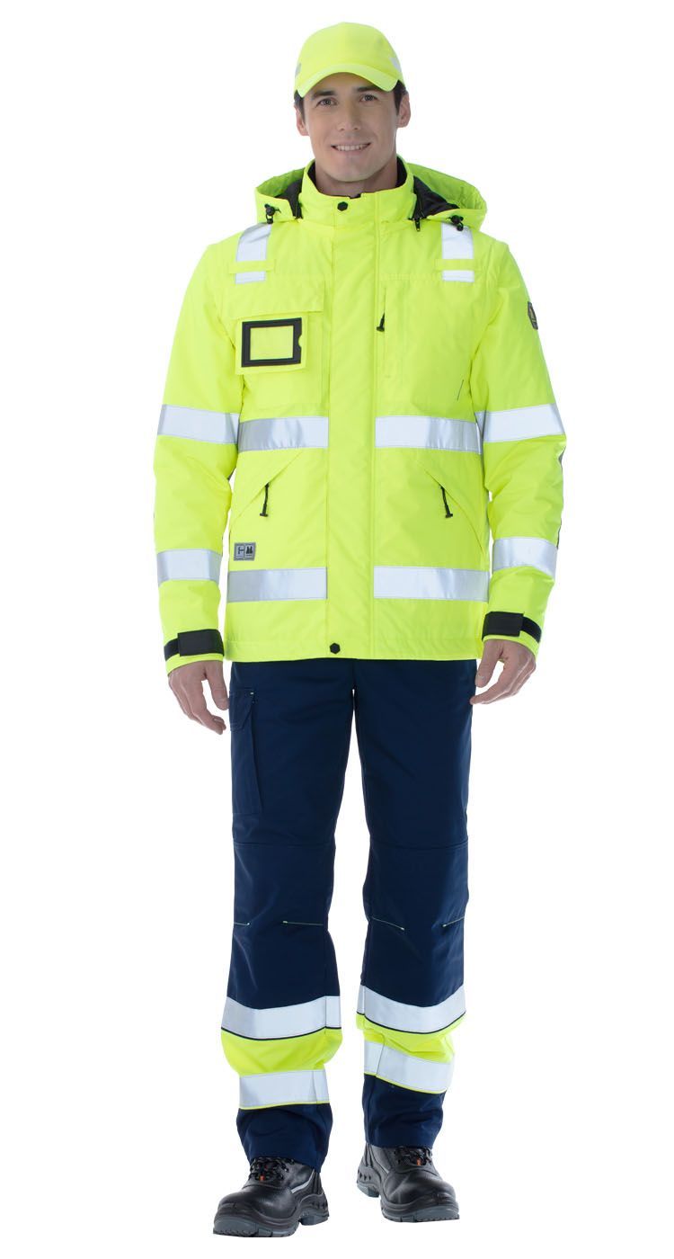 Куртка-трансформер сигнальная Толиман цв. флуоресцентно-желтый-черный, р. 96-100/170-176