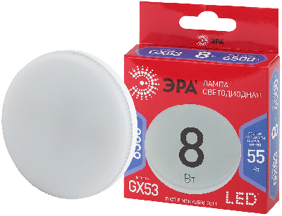 Лампа светодиодная LED GX-8W-865-GX53 R (диод, таблетка, 8Вт, хол, GX53) (10/100/4800)