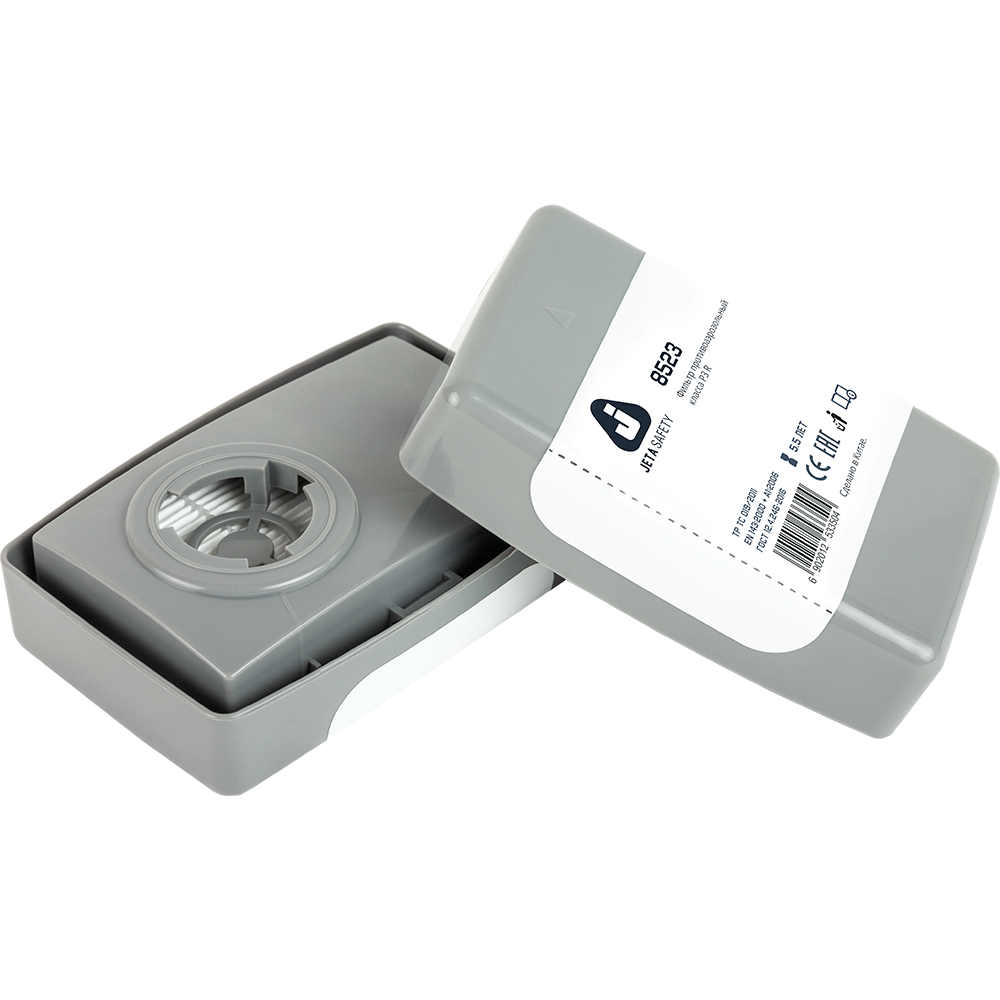 Фильтр Jeta Safety противоаэрозольный класса P3 R в пластиковом корпусе, в упаковке 2 шт