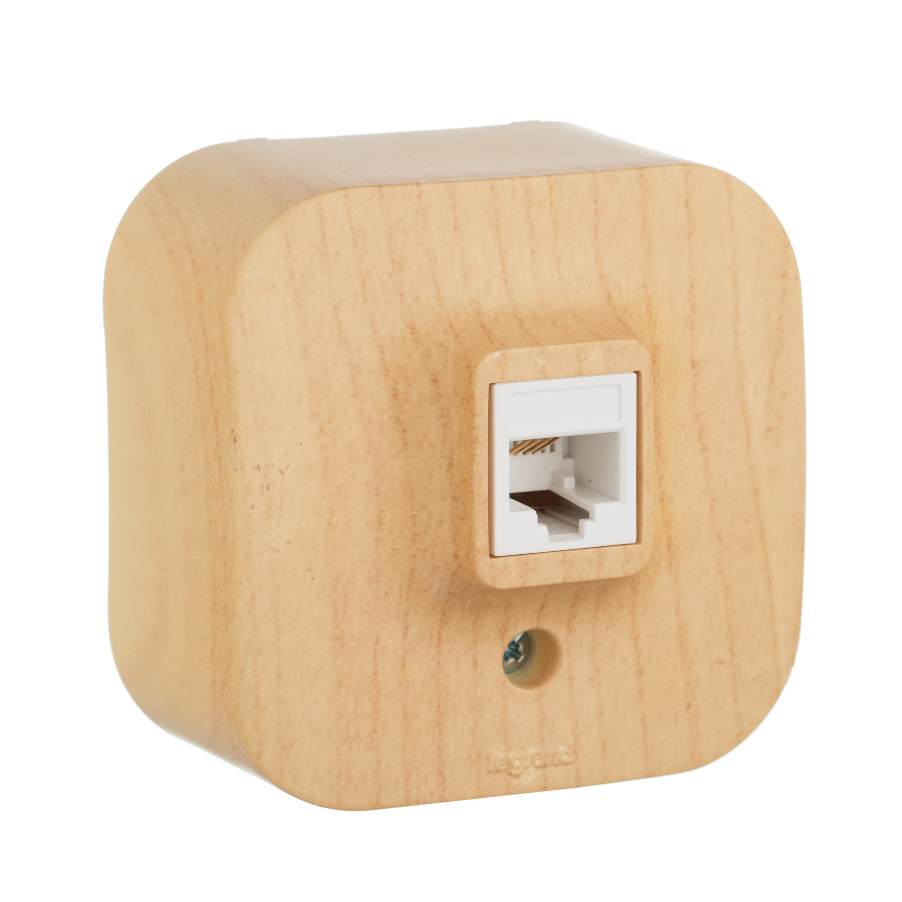 Розетка телефонная RJ11 для открытой установки дерево QUTEO