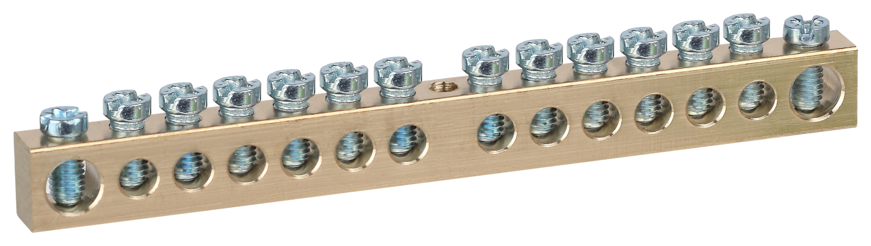 Шина NO-122-33 PEN земля-ноль 8х12мм 14/1 латунная крепеж по центру