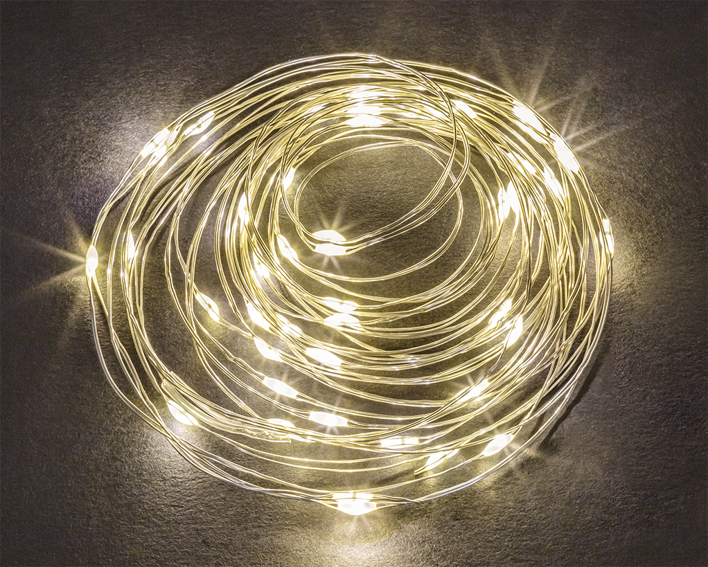 Гирлянда новогодняя светодиодная NGF-SM01-30WW-10-3.2m-2AA-SL-IP20