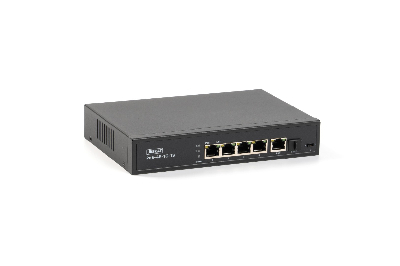 Коммутатор неуправляемый 6 портов RJ45/SFP 10 100 1000 Мб/с PoE 80Вт