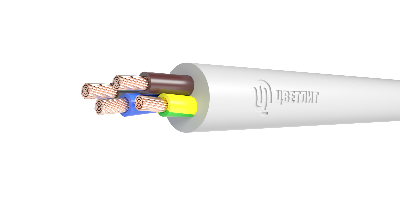 Провод ПВС 3х1,5+1х1,5 белый