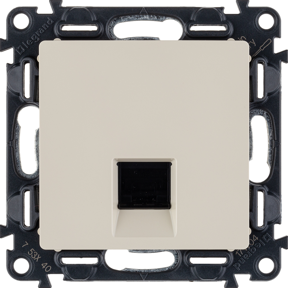 Valena LIFE Розетка информационная RJ45 категория 5е UTP с лицевой панелью слоновая кость