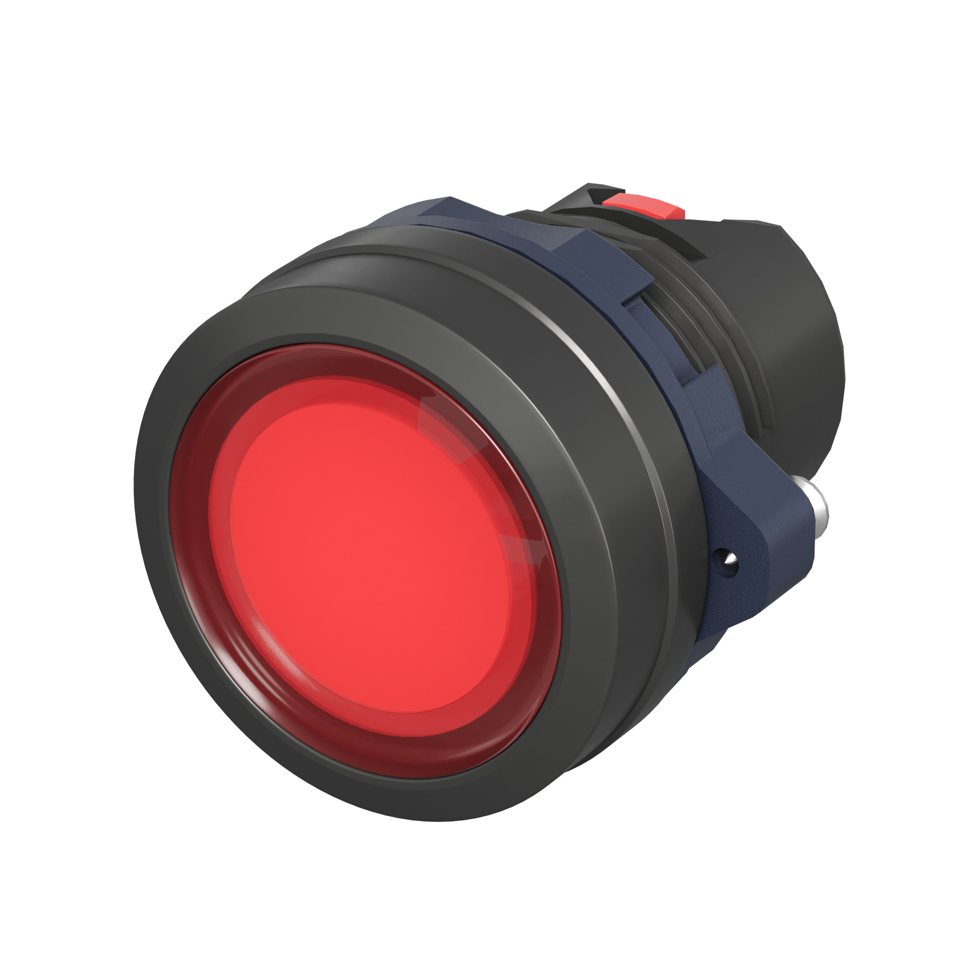 Головка кнопки плоская прозрачная без фиксации, красная