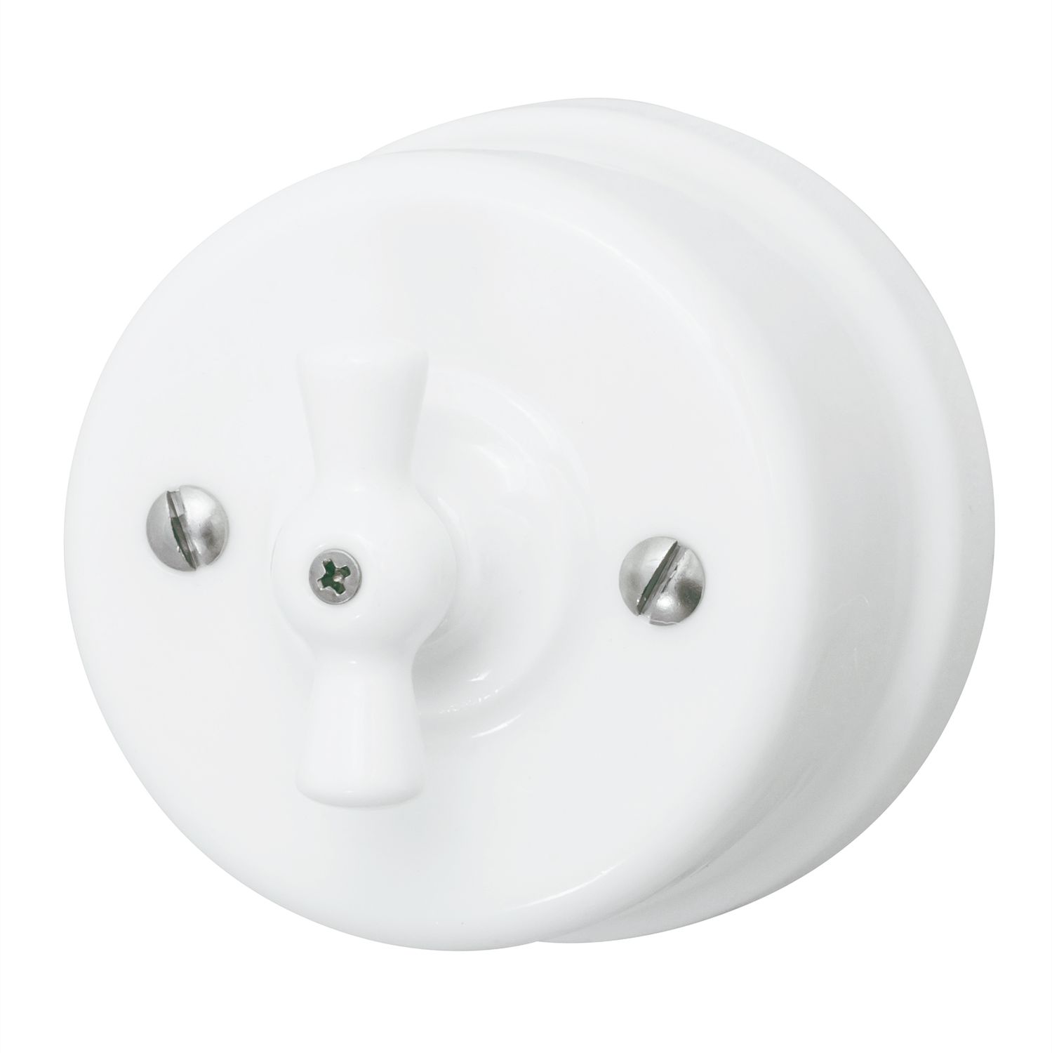 Выключатель Лизетта 2-х клавишный керамика, цвет белый