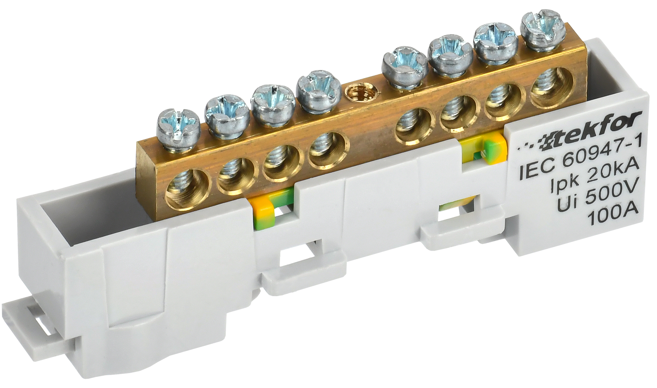 TEKFOR Шина PE земля неизолированная на универсальном держателе 6х9-8-Ж IEK