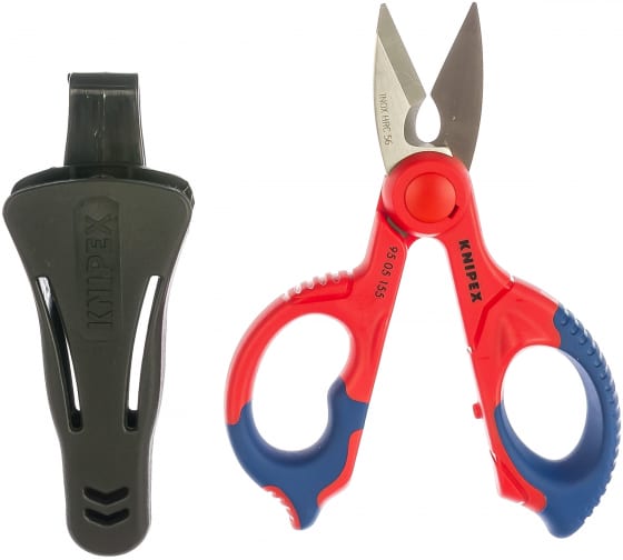 Ножницы электрика прецизионная заточка режущих кромок с микронасечками для чистого реза без проскальзывания L-155 мм нерж сталь 2-компонентные рукоятки армированные фиберглассом блистер