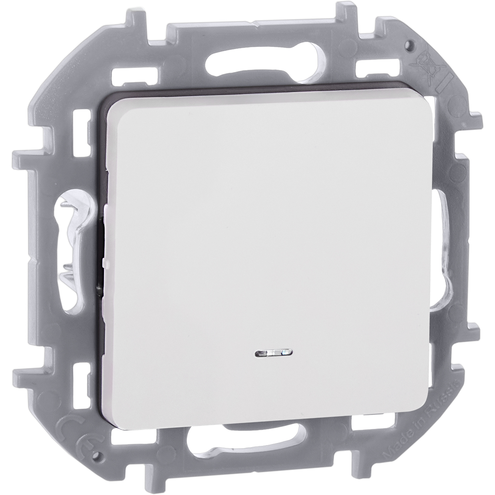 Переключатель одноклавишный с подсветкой/индикацией INSPIRIA 10 AX 250 В~ белый