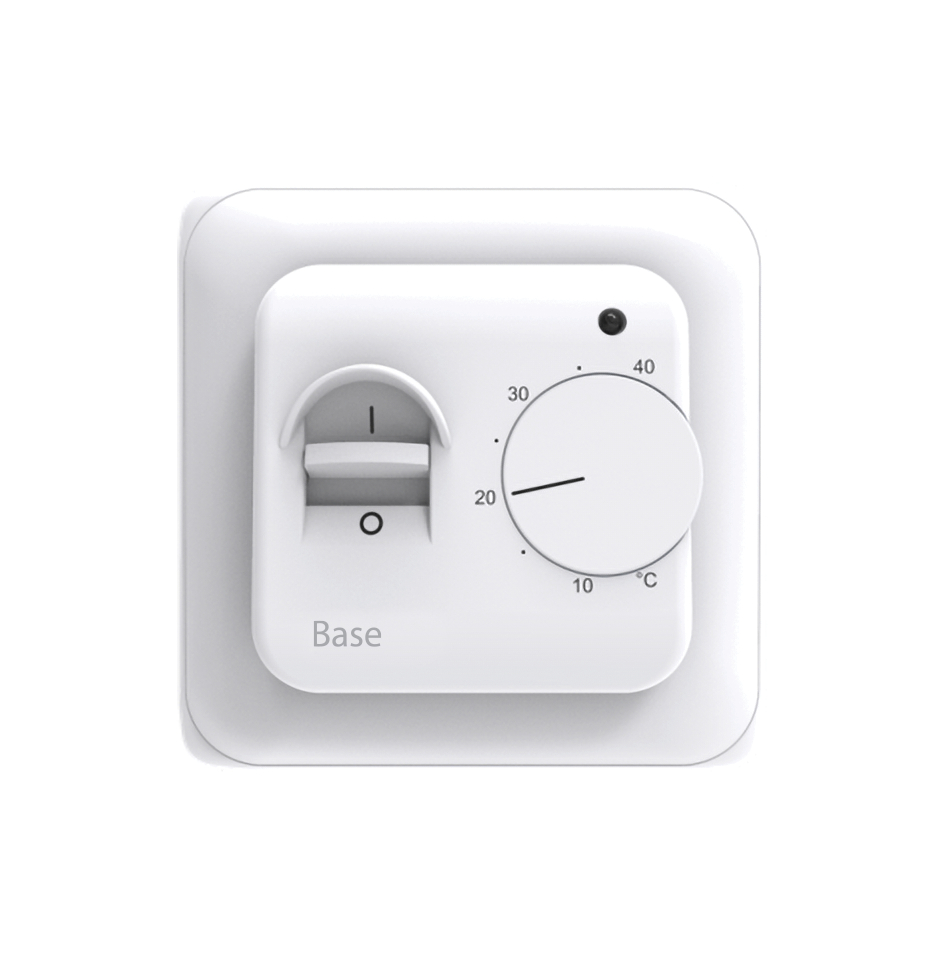 Терморегулятор Ридан Base для теплого пола,  с датчиком темературы на проводе, белый, 16А