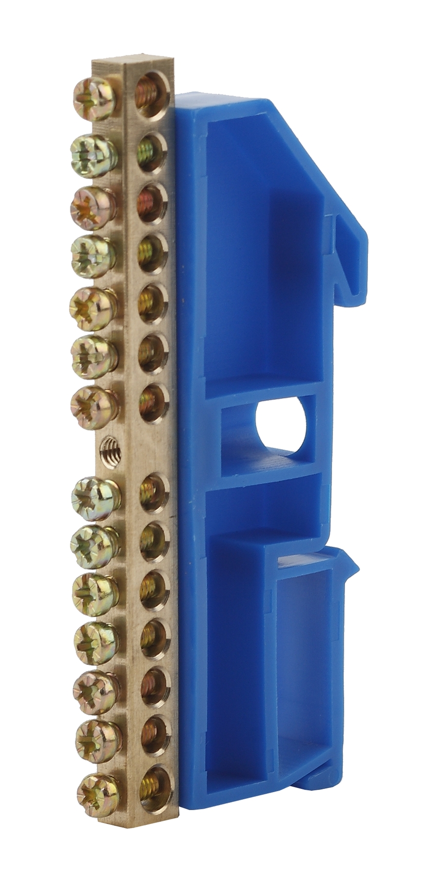 Шина N  ноль  на DIN-изол ШНИ-6х9-14-Д-синий