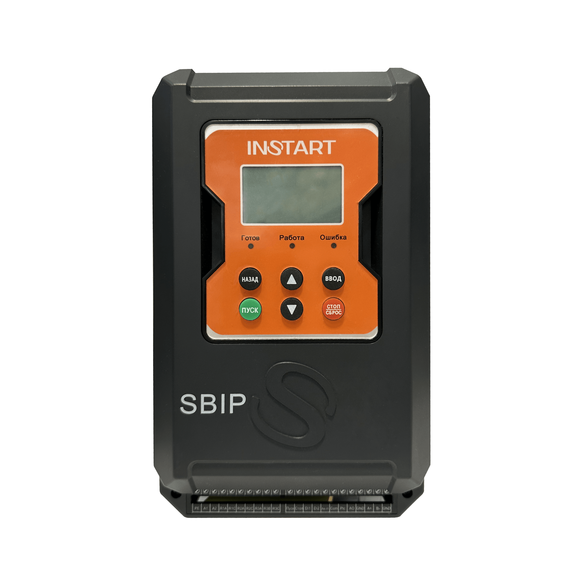 Устройство плавного пуска 7,5квт|15A| (SBIP-7.5/15-04), 3 ~ 342-440В, IP00, Modbus RTU, сьемная панель, рускоязычное меню, встроенный обводной контактор