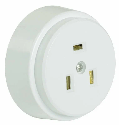 Розетка наружная разборная для плиты с заземлением 32А белая РПпл10-01-Ст