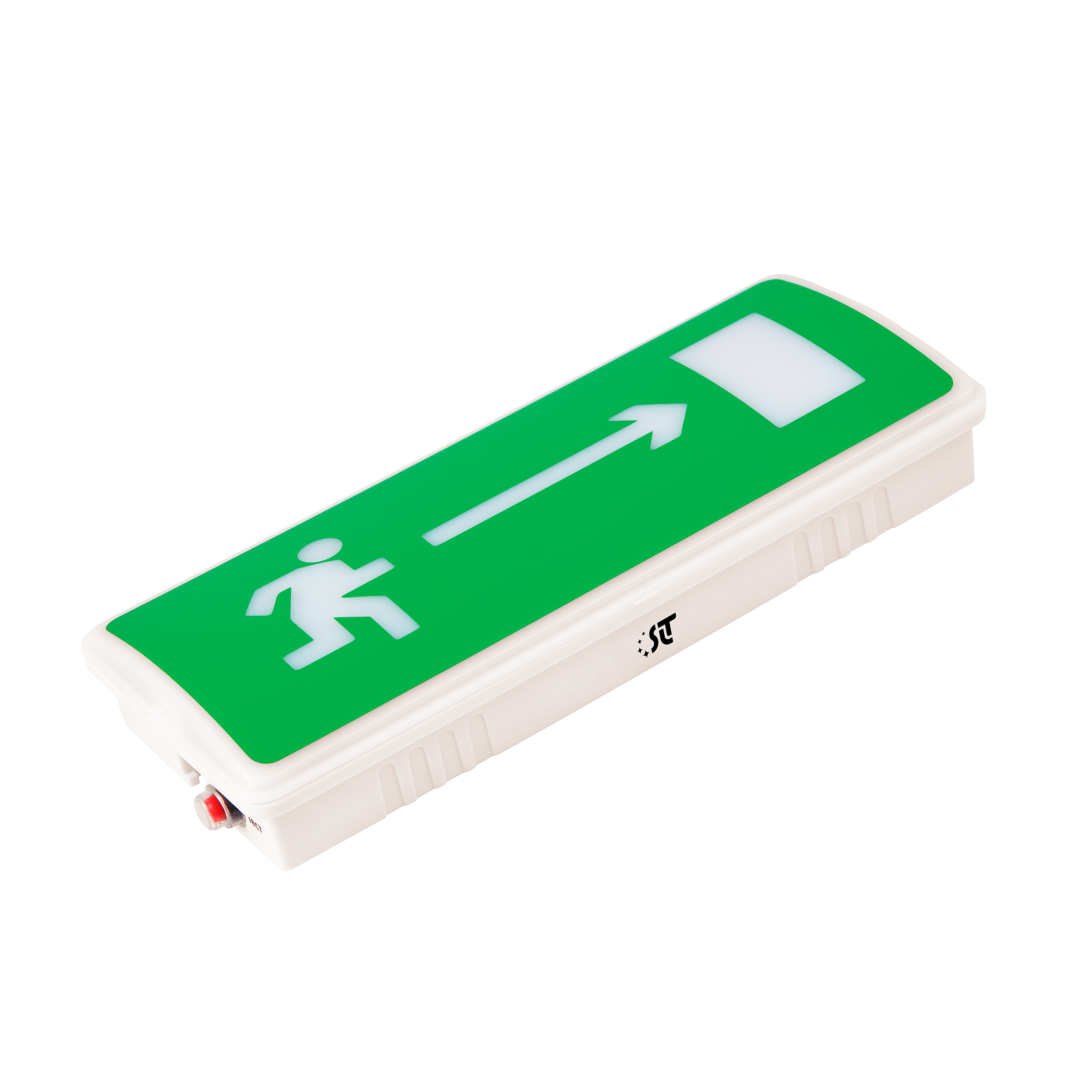 Cветильник аварийного освещения PL-0131A с эвакуационной пиктограммой Человек вправо в дверь (пост. и/или непост. (AC/DC) режимы свечения, зел.ф.)