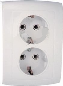 Елизавета Розетка 2 поста скрытая с заземлением белый РС16-762