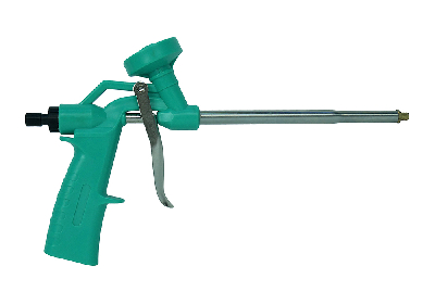 Пистолет для монтажной пены с железным курком пластмассовый корпус регуляционный винт и адаптер