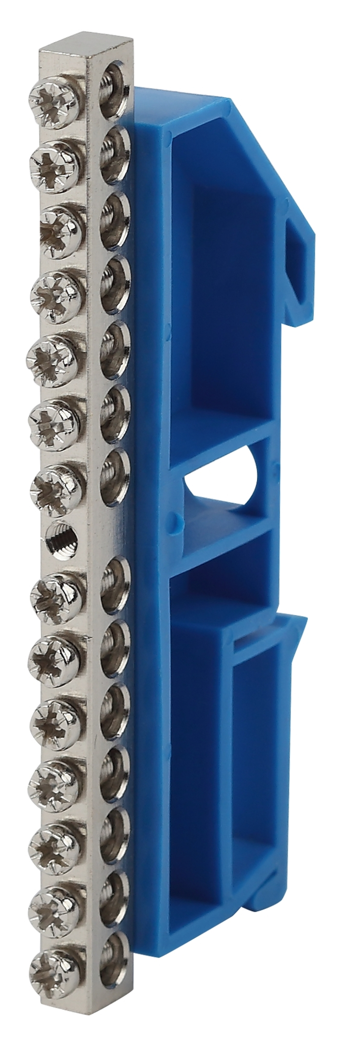 Шина N Ноль на DIN-изол ШНИ-6х9-14 никелированная Д-Синий