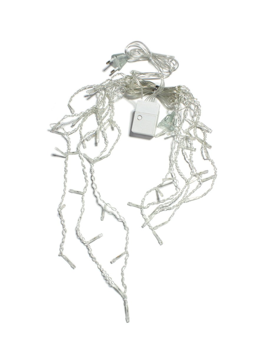 Гирлянда-Бахрома 1,8x0,5м 48LED, схема нитей 1/2/3/5/3/2 цвет свечения - теплый белый. Степень защиты IP20 для использования в помещении, возможность соединения до 3 шт от 220V