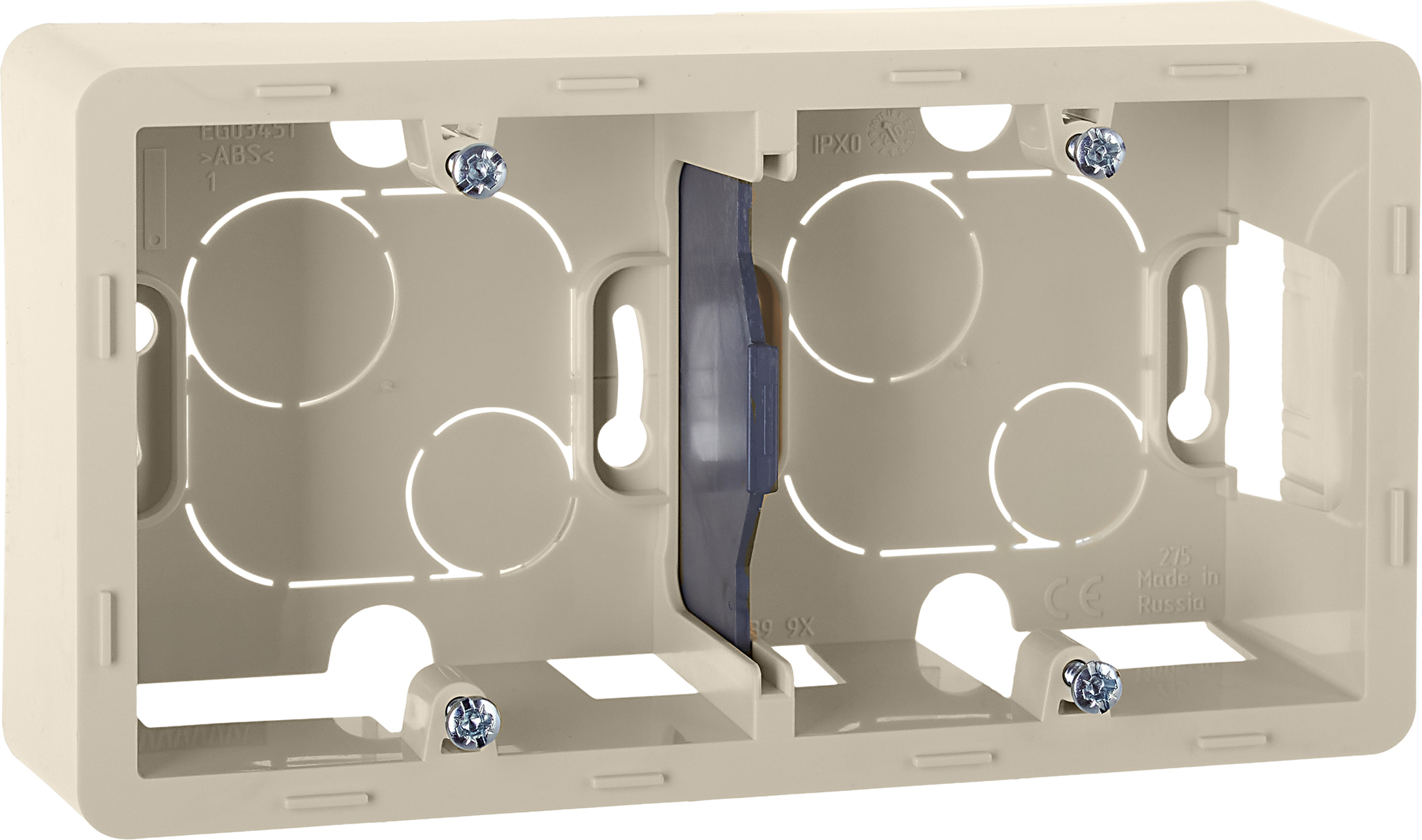 Коробка накладного монтажа 2 поста INSPIRIA слоновая кость