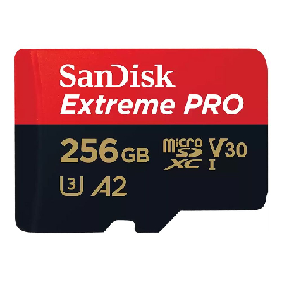 Карта памяти 256GB MicroSD Extreme Pro UHS I, V30, U3, A2, SDXC, 200 МБ/с, Class 10