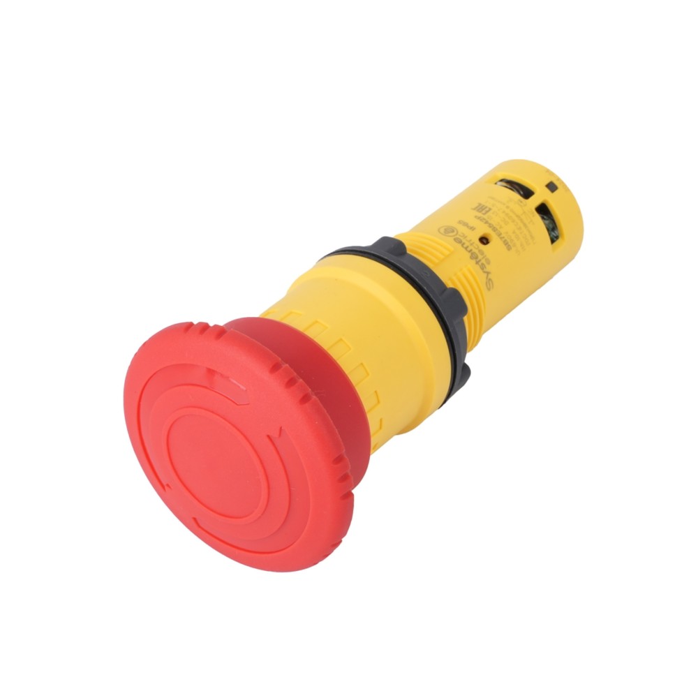 Кнопка аварийного останова SB7 моноблочная 22мм красная, ?40, повернуть для возвр, пластик, 1НО+1НЗ,