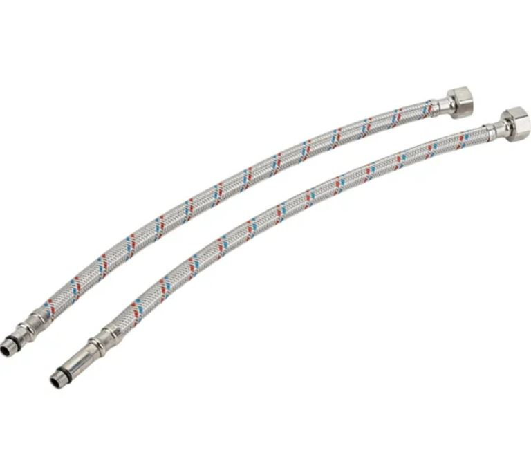 Подводка для смесителей М10х18+М10х35 1/2 50 см нерж сталь пара