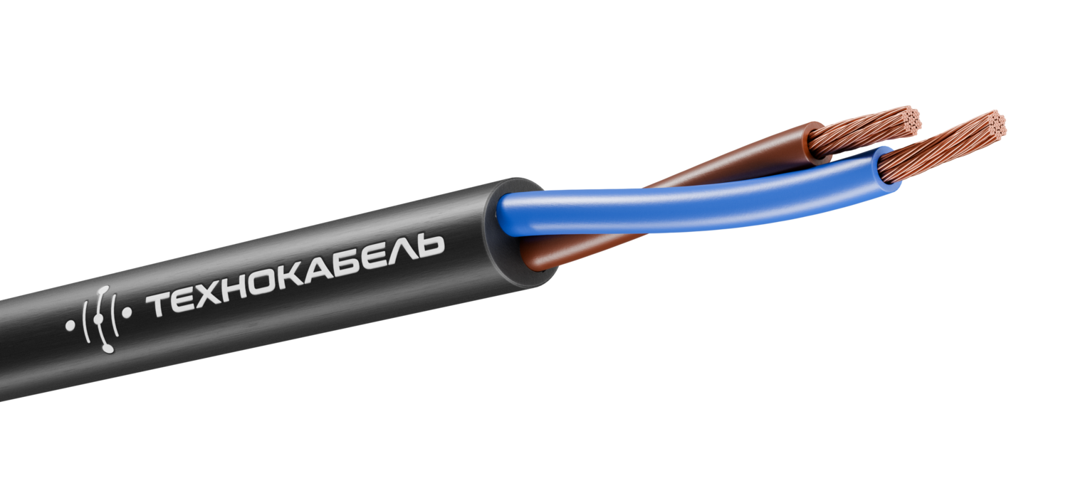 Провод ПВС 2х1.5 черный ТРТС