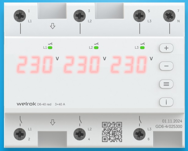 Реле напряжения welrok D6-40 red