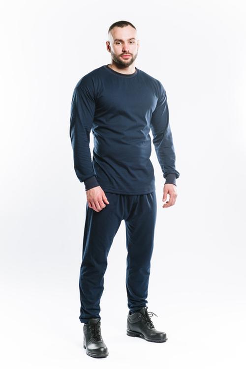 Бельё нательное термостойкое мужское (фуфайка+кальсоны) для защиты от термических рисков электрической дуги 12 кал/см2 БНТм 616W цвет темно-синий, р. 96-100/170-176