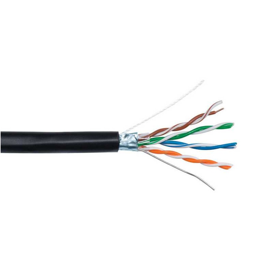 Витая пара СORDLINE F/UTP 5e Сu 4х2х0.48 PE OUT MID черный 305м