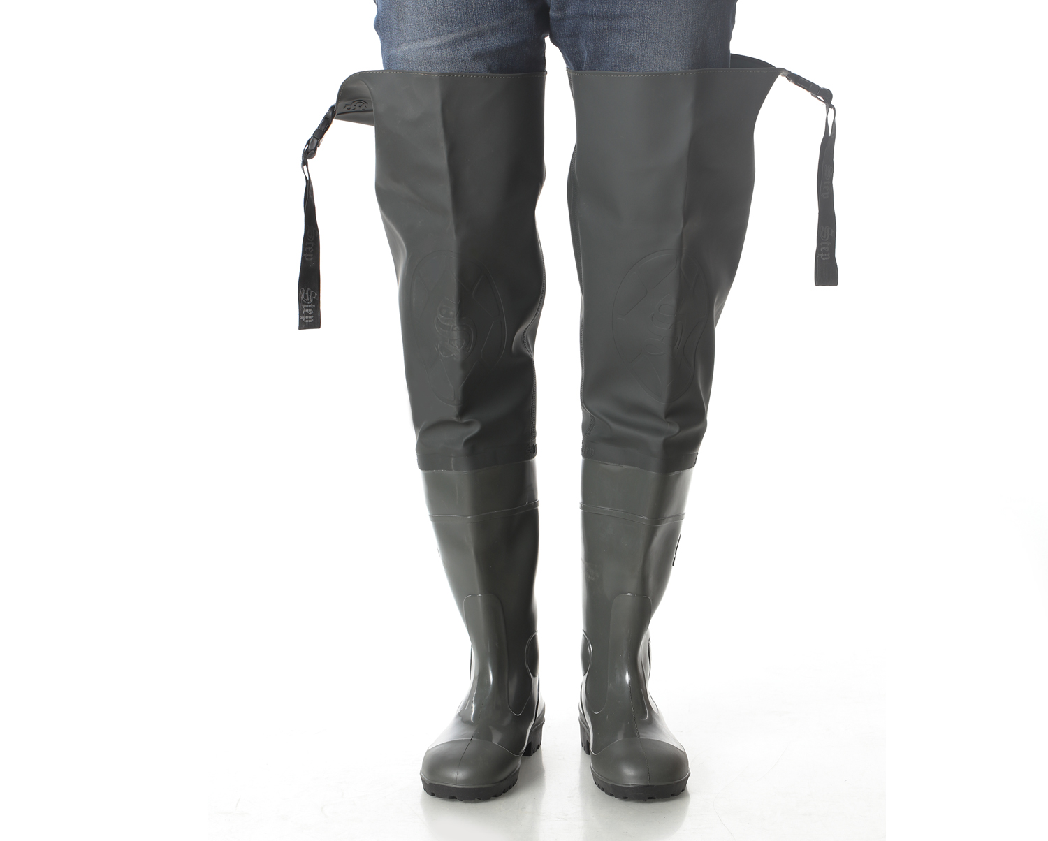 Сапоги ПВХ рыбацкие, цвет оливковый, р.44