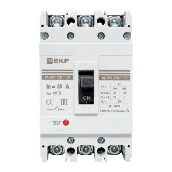 Выключатель автоматический трехполюсный ВА-99М/100 80А 3ф 35кА РЭ800А