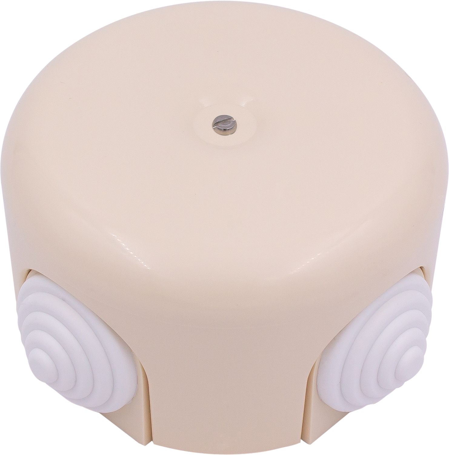 Коробка распределительная 78мм, пластик, цвет Песочное золото с кабельными вводами