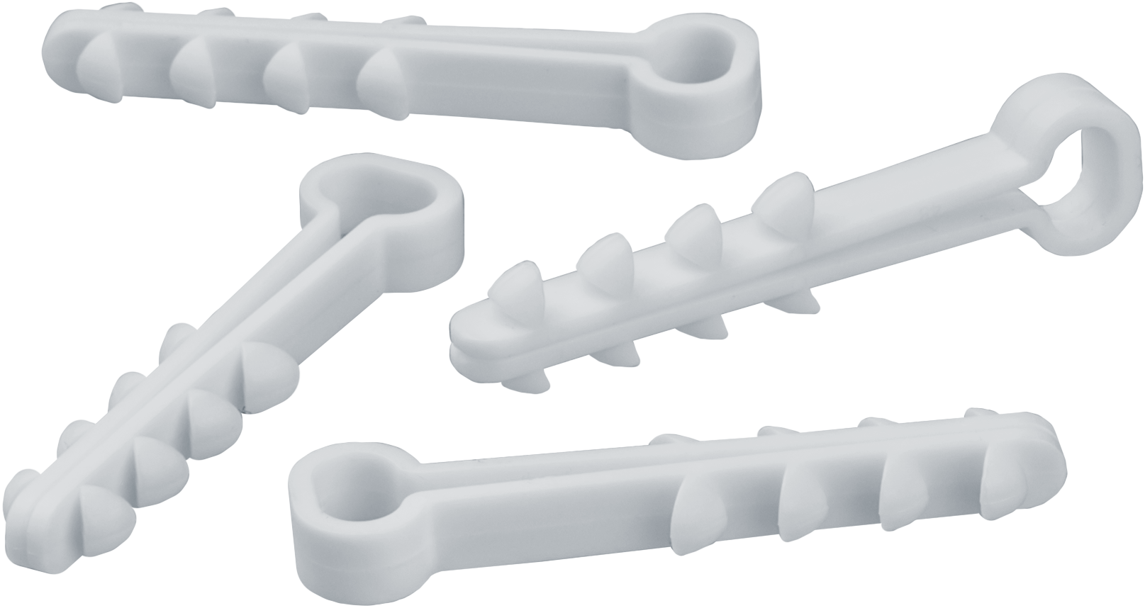 Дюбель-хомут для плоского кабеля 5х10мм белый (100 шт в упак)