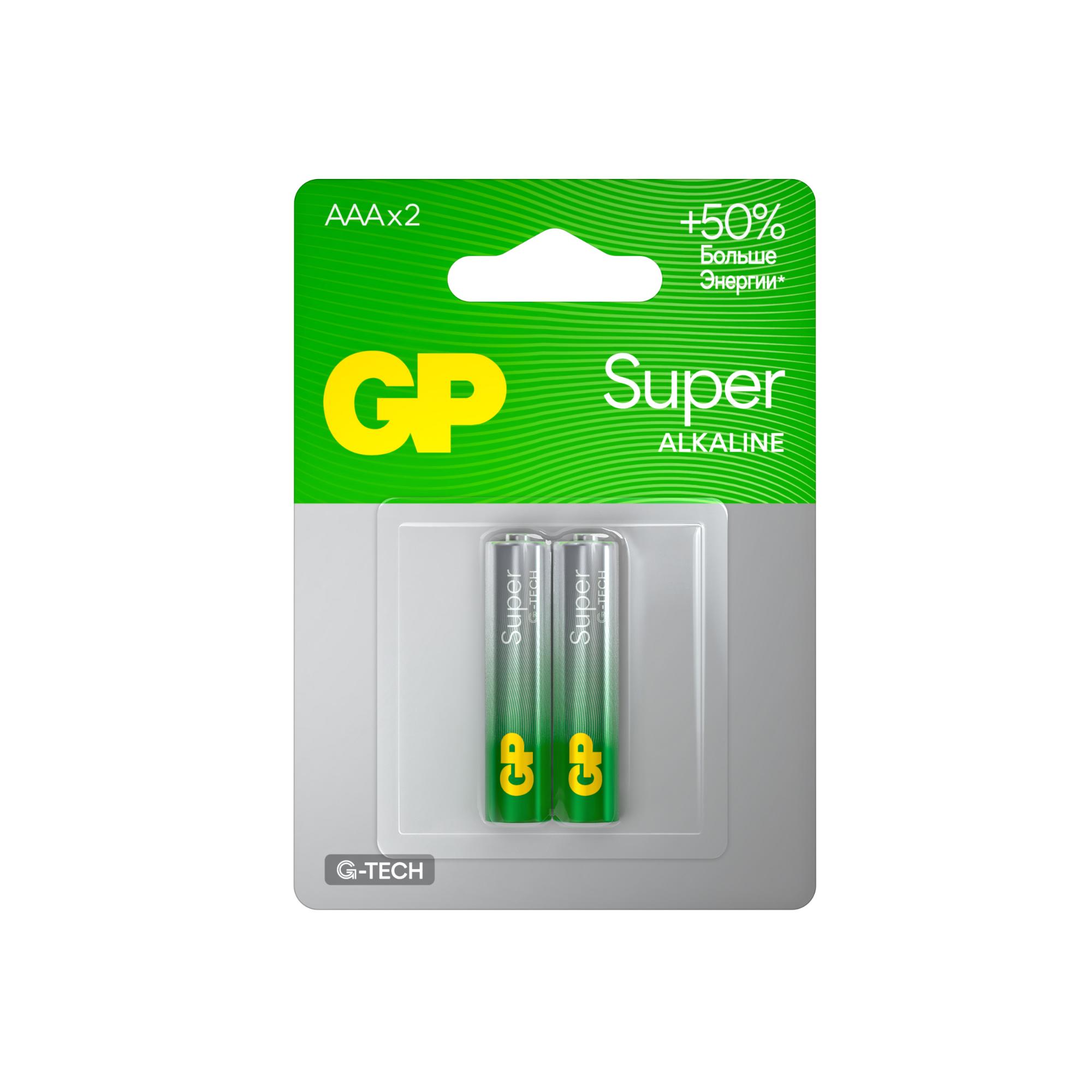 Батарейка алкалиновая GP Super Alkaline G-Tech 24А ААA - 2 шт. на блистере