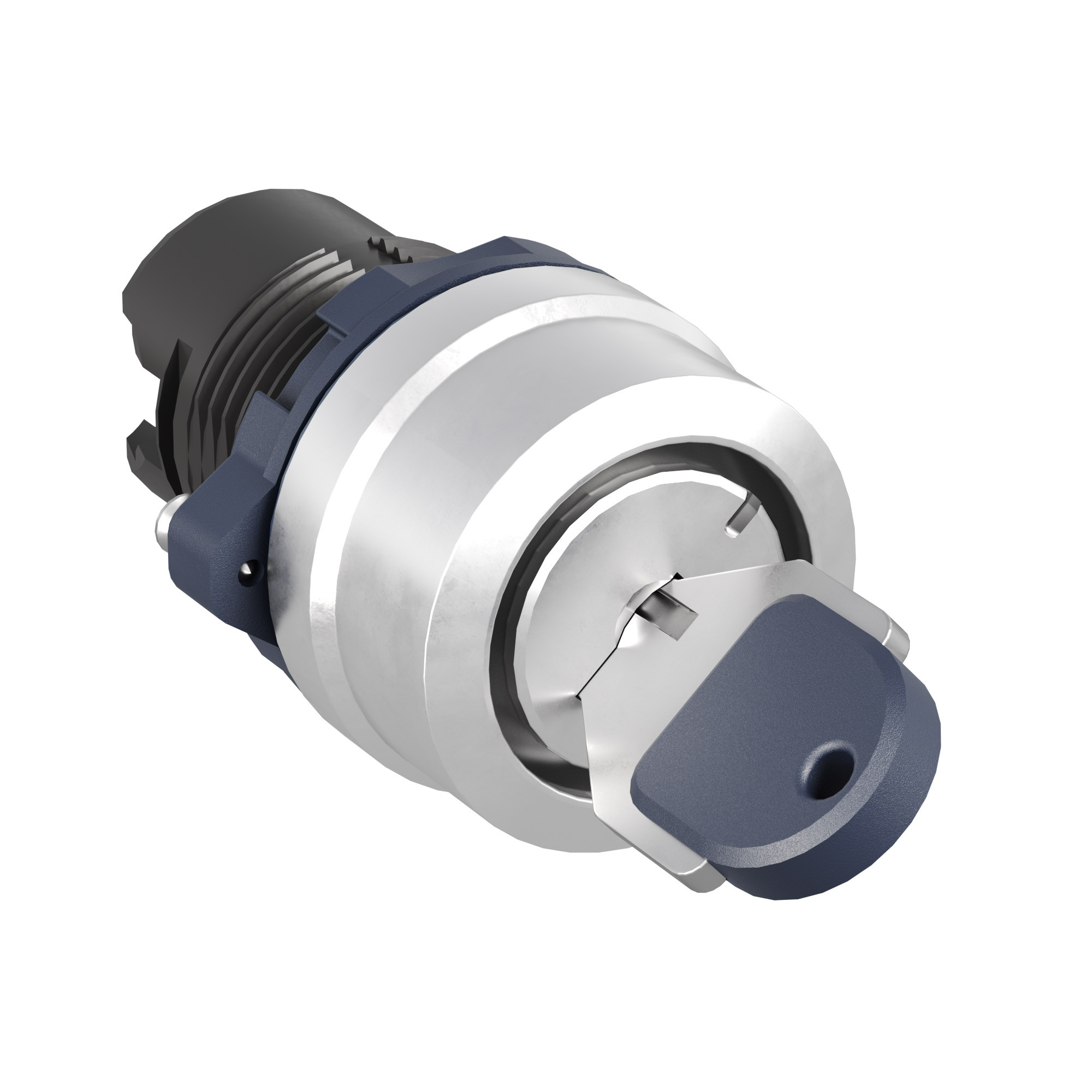 Головка переключателя с ключом на 2 положения с фиксацией стандартная ручка, черный, алюминий